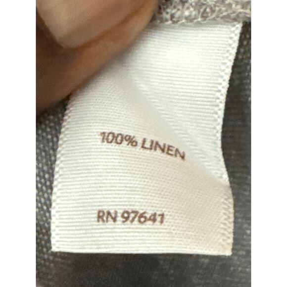 J. Jill Love Linen Flat Front Chino Shorts Pockets Casual Gary Size 8 - Picture 6 of 7